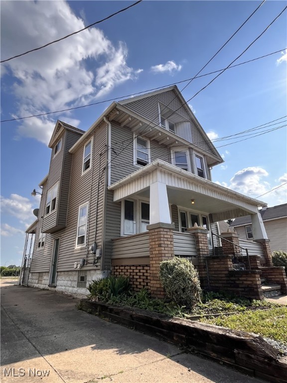 Spacious 6 bed, 2 bath home with partially finished basement (excluded from sq ft) and concrete driveway with ample parking. Has central air, updated electric, vinyl windows, beautiful woodwork, new siding + electric meter (2023). 1st level (ground)- Porch, entry room, living room, dining room, kitchen, pantry, first bedroom; 2nd level- First full bath, second-fifth bedrooms; 3rd level- Sixth bedroom; Basement- Second full bath; All bedrooms have full-sized closets and individual entrances. Thank you for your interest!