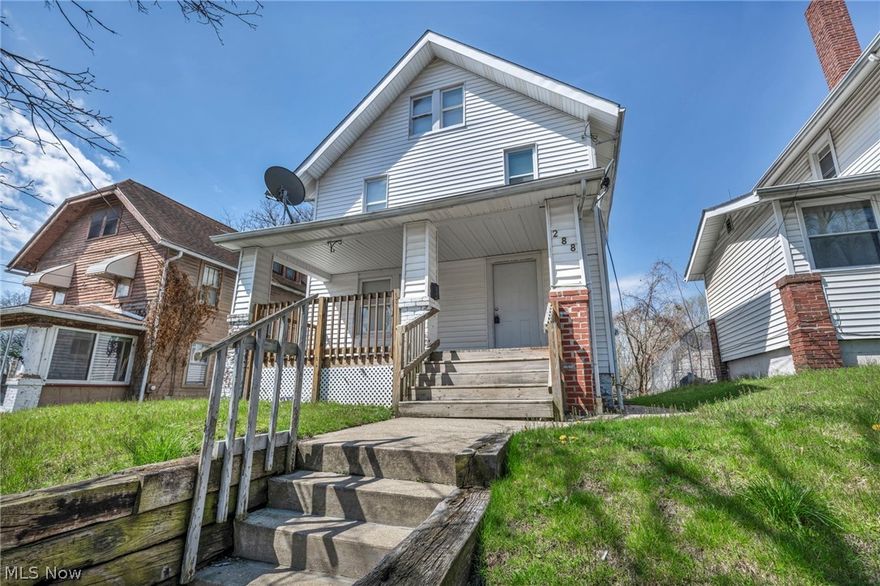This seasoned Colonial just had its centennial birthday, but doesn't look a day over 68! Move right into this fabulously-updated Goodyear Heights house and make it a home! Perfect for the owner-occupant OR investment portfolio. A spacious living room, formal dining room, and updated kitchen complete the first level. The second floor features 3 sizable bedrooms and an updated bathroom. Stairs to the finished third level lead you to TWO additional bonus rooms that are easily functional as bedrooms and/or playroom, hobby space, or office. Newer doors and windows, plus new carpet throughout! Sip on your drink of choice on the covered front porch and enjoy a front row seat to Ohio's diverse climate! Prime location near expressway, shopping, schools, and parks. Make an appointment today to see what this great home has to offer!