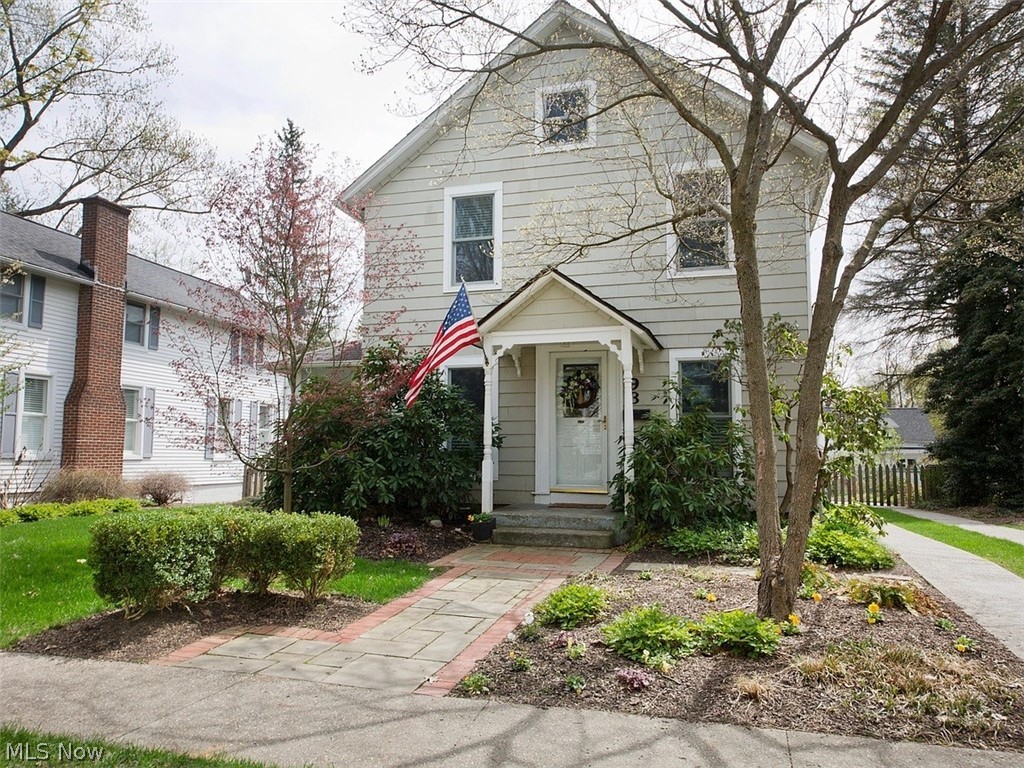 Fully remodeled home in the heart of the Chagrin Falls Village! Home has new walls, wood floors, plumbing, HVAC, electrical, windows, whole house HEPA filter, tankless water heater, extra wide and deep garage with plentiful loft storage and built in storage racks! Remodeled in 2010, there are updates galore! White kitchen with honed black granite counter tops, stainless appliances, apron front ceramic farmers sink, breakfast bar and eat in dining nook. Large Great Room has a lofted ceiling, stone fireplace, dual fans and French doors out to back patio. First floor and back yard have hard wired speakers for sound (ie Sonos). Master suite , additional 3 bedrooms, laundry and office all located upstairs. 2 new designer bedrooms feature built in dressers, vaulted ceilings, and extra tall wainscoting/shiplap, trundle beds, and one has a built-in hickory topped desk and walk in closet. Master bedroom has a walk in closet, vaulted ceiling and dual sink en suite with travertine shower