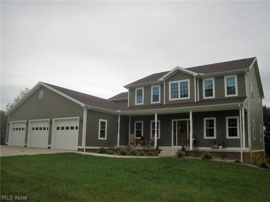 You will be impressed with the gorgeous home built in 2015!  Spacious two story entry with gleaming hardwood floors! First Floor has 9'celings and includes a large kitchen with granite counters/maple cabinetry/center island and stainless steel appliances. First Floor also includes a cozy 17x16 great room/sunroom, formal dining, mud room and full bath with walk in shower. Quality construction is evident in this traditional floor plan.  An open staircase leads to the second level with  4 bedrooms including  Master Suite with private bath/shower/garden tub and 6x15 walk in closet. Additional bedrooms also include walk in closets A full unfinished walk out basement offers the opportunity to add additional living space if desired.  There's plenty of space with a 3 stall garage!!  Large spacious lot with beautiful  country views!  This is a dream home!!!!!!    Deed Restrictions do apply