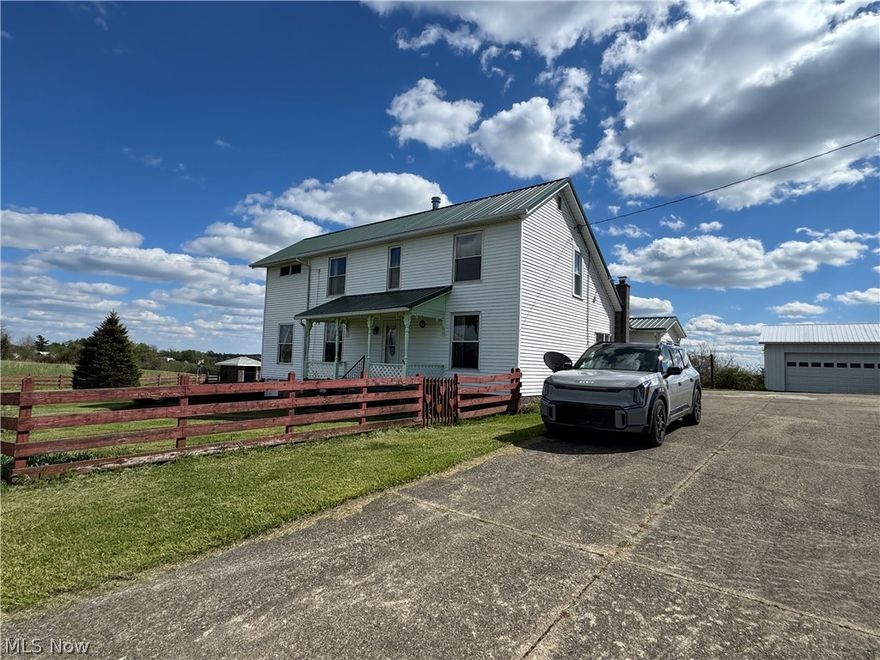 3 bedroom, 2 full bathroom with nearly 2,300 square feet just on the outskirts of Barnesville. Located across from the Barnesville-Bradfield Airport, this house sits on two parcels of land totaling just under 1.1 acres. Side yard is fenced with chain link and would allow for easily letting your dog outside. Very nice 45' x 26' pole building built in 2011, complete with woodstove that will stay. Metal roof on house approximately 13 years old. Furnace and central air are about 11 years old. New septic and leaching installed by Cook in the summer of 2014. Mineral rights are not leased and seller will transfer anything owned.