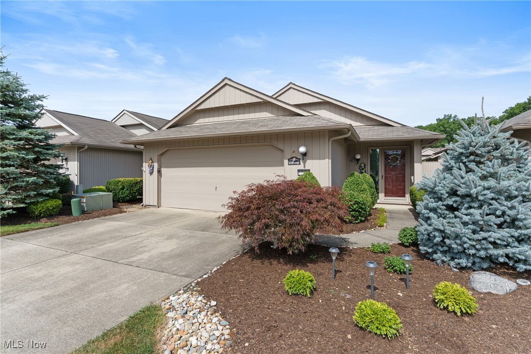 The outstanding quality of a Bob Schmidt built home is on full display here at 12378 Altis Ct in the Premier 55+ Community known as Olympia of Strongsville. Welcome to this impeccably maintained ranch-style home nestled in one of the area's most desirable active adult communities with resort style amenities. Offering a perfect blend of comfort, convenience, and low-maintenance living, this home features a spacious floor plan, abundant natural light, and thoughtful single-level design. You'll love morning coffee in the eat-in kitchen with original cherry hardwood cabinets, brand new quartz counters, and newer appliances. hosting friends or relatives in the open dining and living spaces or sipping a cold drink on the beautiful secret garden style courtyard surrounded by flowering perennials. Your primary bedroom is quite spacious as is the generous double sided walk-in closet and ensuite bath. Your guest bed and bath provide room for cozy friends/family overnight visits or home office. As is custom with a Bob Schmidt home storage is a plenty. Enjoy a peaceful lifestyle with access to exceptional community amenities, including a sparkling swimming pool—perfect for getting some laps in, a well-equipped fitness center, and a welcoming clubhouse ideal for social gatherings and events. Whether you're relaxing on your garden patio or taking a short stroll to enjoy the amenities, this home offers everything you need to live your best life. This home has fresh updates and is as clean as a whistle. Don't miss the opportunity to own a move-in ready gem in a vibrant, active adult community where neighbors become friends and every day feels like a vacation.