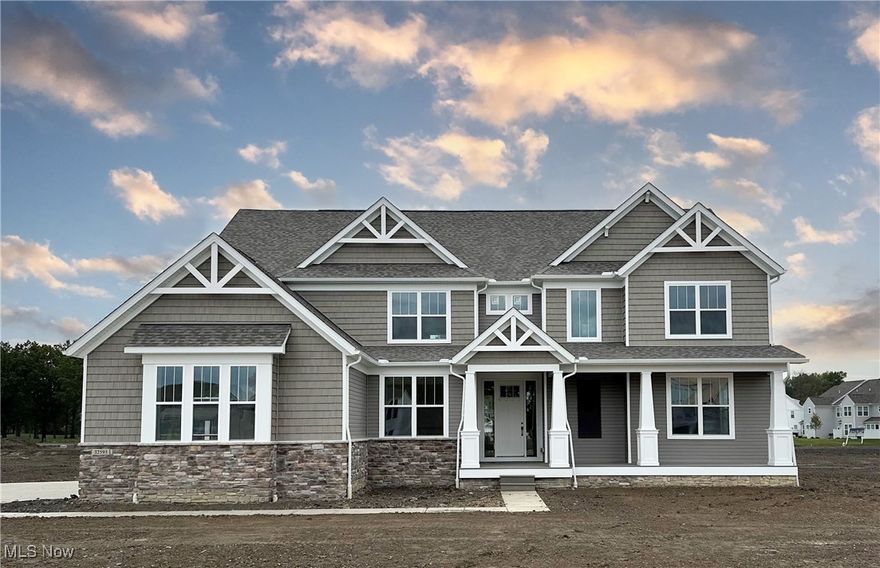 Brand new Pulte Skyview model ready for you to move-in and make it home at Legacy Isle Golf Course Community! The Skyview plan welcomes with a wide-open grand feel with tons of natural light. Located in the premier golf course community Legacy Isle of Avon Lake. This new home is built on a quiet private cul-de-sac site with extra wide and deep backyard just a short walk from the new pool. Enjoy cooking and entertaining in your gourmet kitchen featuring adjustable soft close cabinets with roll outs, hidden trash, double ovens, and Quartz countertops. The home has beautiful luxury plank flooring and 9ft. ceilings through-out the first floor and basement. The first floor features a grand laundry and pantry area, split office/living space that can be used for many purposes, along with a planning space and XL formal dining room. Upstairs the first stop is the grand owner’s suite featuring a retreat area, walk in closet, and massive bathroom with custom features. Down the hall is a loft/game room space. Each second bedroom has a walk-in closet and an attached bathroom. Off the back of the home is a 32ft long raised covered porch with limited maintenance decking. An abundance of storage space outdoors with the 4-car tandem side entry garage. You will love your new Pulte home and the convenience of walking distance to the pool, golf course, clubhouse, driving range, and restaurant!