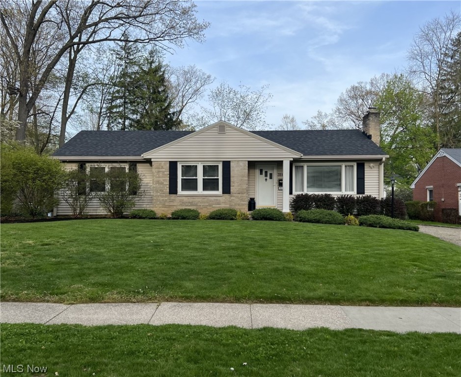 Spacious Ranch boasts 1400+ square feet and includes a unfinished, walk-out basement! Beautiful Living Room with wood burning fireplace and hardwood flooring opens to the formal Dining Room which also features hardwood flooring. French doors lead to the bright, relaxing Sun Room. Updated Kitchen is fully applianced with bayed window and includes a breakfast bar! 3 large bedrooms! Main bath features a vaulted ceiling with skylight! Tons of windows throughout provide tons of natural light! Unfinished, walk-out lower level includes a half bath (shower & toilet) and has tons of possibilities for additional future living space. Well maintained with neutral decor! Fenced yard! 2 1/2 car detached garage with attached storage area. Fantastic location within walking distance to schools, churches, park and library! Just minutes to Route 8! Hurry...this one won't last!
