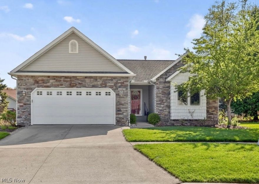 PICTURE PERFECT! This immaculate, move-in ready ranch checks every box. This home offers low-maintenance living without sacrificing luxury details. From the moment you step inside, you’ll be captivated by the spacious and inviting open floor plan, highlighted by cathedral ceilings, bamboo flooring and a stunning gas fireplace anchoring the great room. The space flows seamlessly into a sophisticated eat-in kitchen, w/breakfast bar, beautiful cabinetry, newer stainless appliances and a pantry just off the adjoining first-floor laundry room. This thoughtfully designed split-floor plan home features 3 bedrooms, 2 ½ baths, including a private owner’s suite, while the other two nice-sized bedrooms share a full bath. The sunroom is absolutely breathtaking! It boasts an abundance of natural daylight with its large, gorgeous windows with custom shades, soaring ceilings, and a unique spiral staircase that leads to an alternate way down to the finished lower level. In the lower level, you’ll find over 1,000 sqft of finished living space, including a large family/rec room, half bath, and the perfect flex space for a potential 4th bedroom, office, or guest area. There’s also a huge storage/workshop area with built-in workbench and an abundance of shelving—ideal for hobbies or organization. A staircase chair lift is already in place for added convenience. Many updates and upgrades have already been done to this meticulously cared for home including AC 2025, Furnace 2017, water heater 2021, and front porch trex decking 2025. This home is also equipped with a radon mitigation system and a sump pump for added peace of mind. Step outside to your private stamped concrete patio, perfect for relaxing summer evenings or entertaining guests. All of this and a 2-car attached garage! The low monthly HOA covers the lawn mowing for you—just sit back, relax, and enjoy living at its best! Call your favorite Realtor today to view this pristine property before it’s gone!