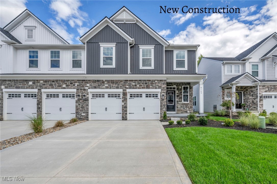Move-In Ready Townhome in The Ledges of Broadview Heights! Enjoy low-maintenance living in this beautifully designed Libby end-unit townhome, located in the sought after community of The Ledges in Broadview Heights. Built by Drees Homes, this best-selling floorplan offers a dramatic open staircase, soaring two-story family room, and walls of windows that flood the space with natural light. The stylish kitchen is a chef’s dream, featuring a spacious island with pendant lighting, custom tile backsplash, Whirlpool stainless steel gas range, microwave, dishwasher, and a walk-in pantry with solid shelving. Luxury vinyl flooring flows throughout the main level, complemented by modern finishes including Kichler lighting, Moen faucets, and iron railings. Upstairs, you’ll find three generously sized bedrooms—all with walk-in closets—plus two full bathrooms and a conveniently located laundry room. The primary suite includes a ceramic tile walk-in shower for a spa-like retreat. Additional features include a cozy fireplace, a partially finished basement for extra living space or storage, and a private, landscaped yard. Lawn care and snow removal are included—offering a truly easy, lock-and-leave lifestyle. Don’t miss your chance to own this stunning, move-in ready home in one of Broadview Heights’ most sought-after communities!