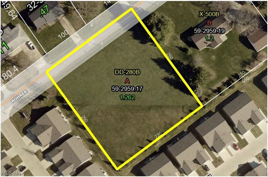 1.26 acre lot with city services. Water available at the front of the property, sewer available at the back of the property.