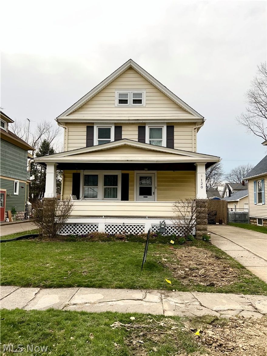 This charming two-story single-family colonial home offers classic curb appeal with a welcoming front porch and traditional design. Inside, the living and dining rooms feature beautiful hardwood floors, and the dining area includes built-in curio cabinets plus a cozy window seat—perfect for extra storage or display.

The updated kitchen boasts newer flooring, fresh paint, and an attractive backsplash that adds a modern touch. Upstairs are three bedrooms with newer carpeting and a spacious full bathroom with custom tile work. Additional usable space includes a walk-up attic for storage and a basement. Major items have been updated such as new roof with energy efficient solar panels and new appliances all in 2025.   Additionally, new vinyl windows and new furnace installed and basement waterproofed in 2023, floors in living room and dining room 2024.

Outside, the property includes a detached one-car garage and a privacy-fenced backyard with a shed and garden area—ideal for outdoor activities, gardening, and storage. This home blends classic character with practical updates and is move-in ready. Playset stays.