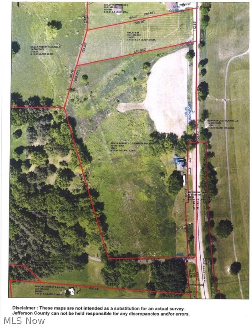 Real Estate auction November 14th, 2020 at 11:00 A.M. Deposit of $2,000 due day of auction. Raze the old farm house (POOR CONDITION) for a 5+ acre building site. Fronts 1100' on CR 39. Surrounded by homes that show pride of ownership. Condition of well & private sewer are unknown. Purchasing the property in "AS IS" condition. 

Property is also listed as residential: MLS#4234720