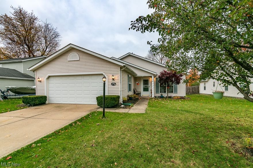 Welcome to this 3-bedroom, 2-bath ranch home in Painesville Twp! The interior features neutral decor and abundant natural light throughout. The large living room invites you in! The open-concept kitchen and family room lead to the backyard through sliding doors for ease of entertainment. New (2022) LVP flooring throughout the kitchen, family room, bathrooms and laundry room. The eat-in kitchen includes all appliances, and a new Smart refrigerator. This home offers three spacious bedrooms, including a primary en-suite with an attached full bath that has been completely updated with a new shower! The laundry room offers easy access with a stand and pull-out storage. The outdoors is a staycation with a fenced backyard, a 24x12 covered patio with an additional 24x10 extension just added in 2023, a 15' round above-ground pool with a deck, and a storage shed! There is also new electrical to the backyard including a 220 line. There's also a 2-car attached garage with pull-down attic access. This is the one!