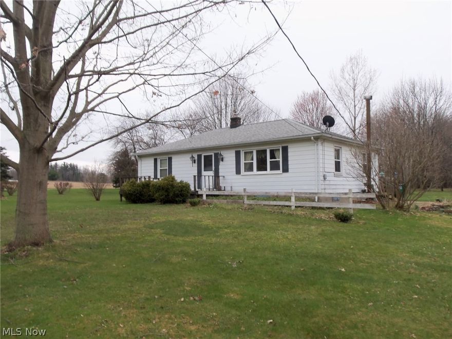 2 Bedroom, 1 bath Ranch in Berkshire School District close to Kent State! Newer septic in 2008 with operating permit. 3 acres with nice woods at rear.