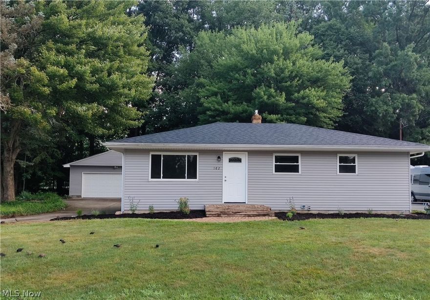 Wow! Totally remodeled 3 bedroom, 2 bath Ranch with huge 36 x 16 family room is ready for you to call home! NEW; roof, vinyl siding, paint, a/c, G.F.C.I. outlets, exterior doors, patio door, all new L.E.D. lighting, new barn doors, landscaping, carpet in bedrooms & family room. All new kitchen has Shaker cabinets with soft close, Granite counter tops, vinyl planking floor, lighting. All new stainless steel Refrigerator, electric stove, dishwasher & exhaust hood.
