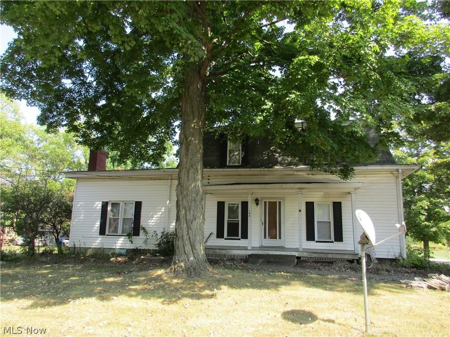 Century home on large lot 115.50 x 344.02 in Orwell village.   3 bedrooms.  One bedroom on first floor.   New gas furnace to be installed by seller before closing.  New lattice work around front porch.  This stately century home has a detached 2 car garage, full basement and bathroom on first floor.   Fireplace in living room for those cold winter nights.  Wood burner for additional heat source.  Great for that large family or just for that person or persons that love spacious living.