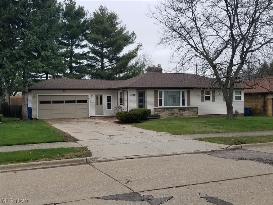 Welcome home to this move in ready 3 bedroom ranch with 2 car attached garage in Parma.  This home offers many updates such as, new roof and gutters in 2017, newer windows, large eat in kitchen with all appliances, hardwood floors throughout the main floor, and a large finished rec room with bar and lots of storage on the lower level.  The fully fenced in backyard is perfect for the kids or the family dog to play safely while you entertain or simply relax on the generously sized covered patio. Don't worry about the neighbors behind you because there are none. All kitchen appliances plus washer and dryer stay with the house. Great location near The Shoppes at Parma. Shopping, dining, and entertainment all just minutes away. Parks, playground, golf, hospital and schools are close.  Schedule your showing now and make this house your new home.