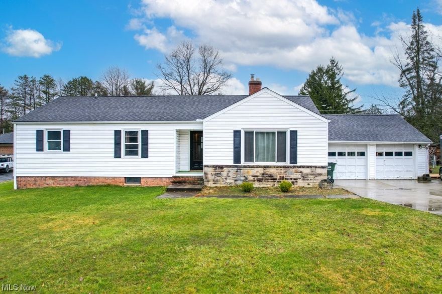 This Walton Hills ranch has too many updates to do it justice including a legitimate master with en suite bath & closet. Both full baths & kitchen have been completely updated and would be on most peoples wish lists. The kitchen has Kraftmaid cabinetry with a slide in range and subway backsplash. The roof/deck/water filtration/plumbing/driveway are all new/like new. This property provides simple living and still comes with your own beautiful nearly acre lot. Call your agent today for a private showing!