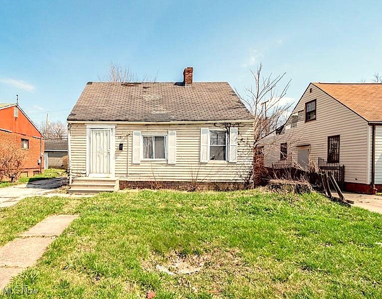Looking for a great project! This Three Bedroom, One full Bath Cape Cod offers a great flip/renovation project!! Blank canvas ready for your renovation ideas! This home sits nicely on the South Eastern part of Cleveland bordering Shaker Heights, Maple Heights, Garfield Heights and Warrensville Heights! The main level offers a nice sized living room area, kitchen space with room for a dinette area, 2 bedrooms, closets and a full bathroom! Second level offers a large bedroom space for a third bedroom! The full, unfinished basement has plenty of space! Furnace and hot water tank present, years unknown, seller never had turned on. Updates include: some newer windows and entire home was rewired and updated electrical panel! One car detached garage, nice size yard! Minutes from shopping, hospitals, parks, restaurants, freeway access, downtown and more! ALL showings must be 24 hour notice with appointment for access, no exceptions! Selling As IS, no utilities will be turned on for any inspections. Contact today to see or with questions! No Seller financing!