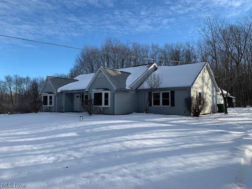 Approximately 1/4 mile south of Mayfield Road (Rt. 322). Situated on a 3 acre site with 301' of frontage and deep setback off road ... nice spacing from surrounding homes with wooded buffering.
Spacious ranch design with split bedroom layout - master suite on south side and secondary bedrooms on north side. Carefully renovated with several nice updates including insulated garage overhead door and opener, shutters, HVAC, sliding door, manufactured fireplace with glass doors/ledgestone facade/mantel, luxury vinyl planking, electrical outlets/switches/plates, heat register grills, ceiling fans, light fixtures and more! Beautifully renovated kitchen with white, soft close drawers & doors, granite counter tops & undermount sink with new faucet, ample cabinet and counter space and breakfast bar; open to bayed dinette area. Large master bedroom and bathroom with new, double bowl vanity, granite countertops and ample closet space. Large living room with vaulted ceiling, ceiling fan, ledgestone fireplace and new sliding doors accessing patio enclosure. Freshly painted throughout. Newer hot water tank. Dimensional shingle roofing in 2009, Polaris vinyl replacement windows in 2011. Ductwork professionally cleaned on February 15th.
 
38 x 16' in-ground pool, complimentary 12 x 10' pool shed and surrounding patio. Seller has ordered a new pool cover and has provided detail on pool maintenance. A large, fenced-in rear yard!
