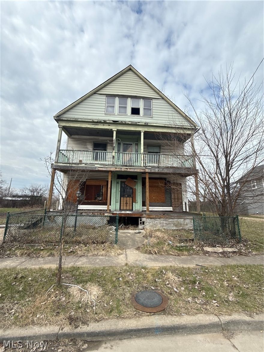 Huge value-add opportunity in a rapidly developing corridor! This massive 4-unit multi-family building offers incredible footprint and high-yield potential. Located just minutes from the Cleveland Clinic Main Campus and University Circle, this full-rehab project is the perfect addition to a savvy investor's portfolio. Each unit features spacious layouts and classic architectural details. Property is a total fixer-upper and is being sold strictly as-is, where-is. No interior showings without an accepted offer due to condition. Cash or hard money only. Bring your crew and unlock the massive equity here!