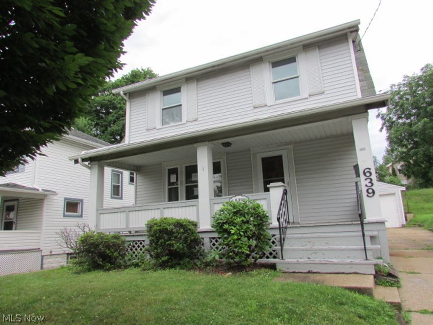 Spacious colonial, with large front porch. The large living room and formal dining room are perfect for entertaining. The kitchen has a cozy eating area alcove. Three bedrooms up and a full bath plus a full basement with a full bath.  Property sold AS IS.