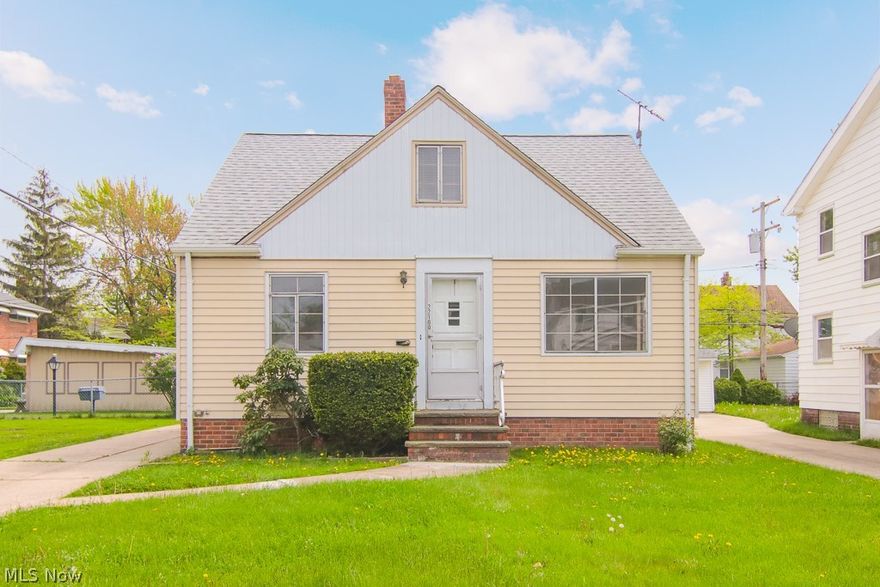 This cozy 3 Bed 2 bath bungalow is a great starter home in the amazing city of Euclid.  With a spacious living room there is plenty of space for entertaining. The home has a lovely eat in kitchen. 2 bedrooms are located on the first floor along with the large, updated bathroom. The 2nd floor is a spacious 3rd bedroom/dormer that has optimal storage space. The full basement offers a large recreation room and separate 2nd bathroom.   There is 1 car detached garage and ample off-street parking.  Refinished hardwoods, new flooring and fresh paint throughout!   Located minutes from the rejuvenated downtown Euclid, and beautiful Lake Erie.