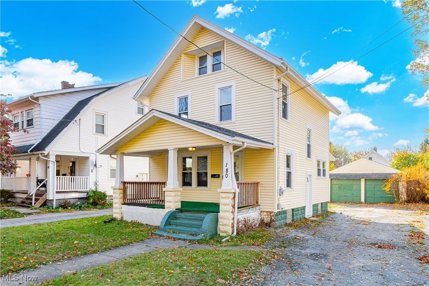 This well-maintained home offers a blend of classic charm and modern convenience. Updates include a renovated kitchen and bathroom, new carpet, fresh paint, and energy-efficient windows. The interior features beautiful natural woodwork, fireplace and built-in storage solutions throughout. The HVAC system has been upgraded with a new central AC unit. The exterior boasts a newer roof, siding, and windows. The two-car detached garage provides ample parking and storage. Ideal for first-time homebuyers or investors looking for a solid, turnkey rental property.