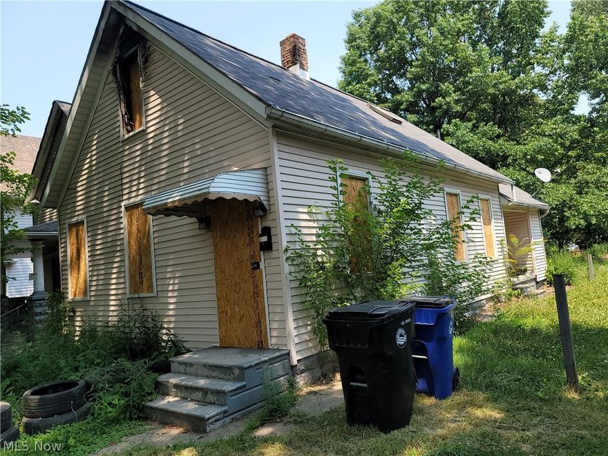 The home is a 3 bedroom 1 bathroom bungalow. The property is fire damaged.
