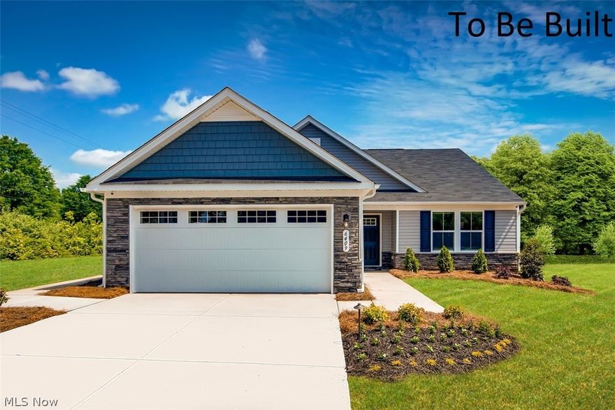 Brand new ranch with an open-concept floorplan, Laundry is just steps from owner's suite and less maintenance with lawn and snow care included. To Be Built. Photos for representation only.