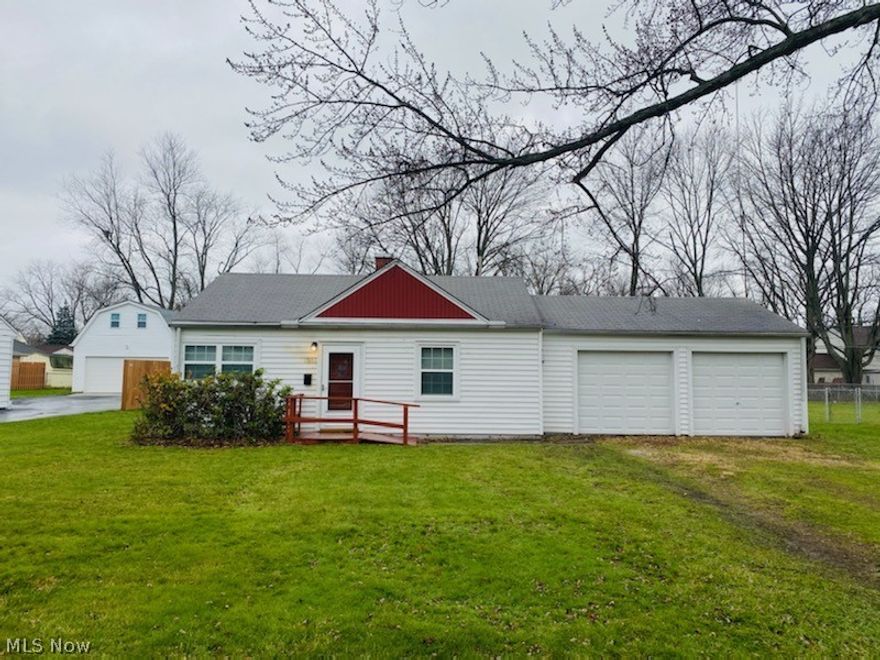 Cozy little ranch in north Mentor! Many updates throughout, freshly painted, newer lighting fixtures, newer carpeting in living room & bedrooms, plus vinyl plank flooring in kitchen!  Updated bath with newer vanity. Furnace, hot water tank and gas line to street all replaced in 2016! Covered patio overlooks the large lot, perfect for backyard entertaining!