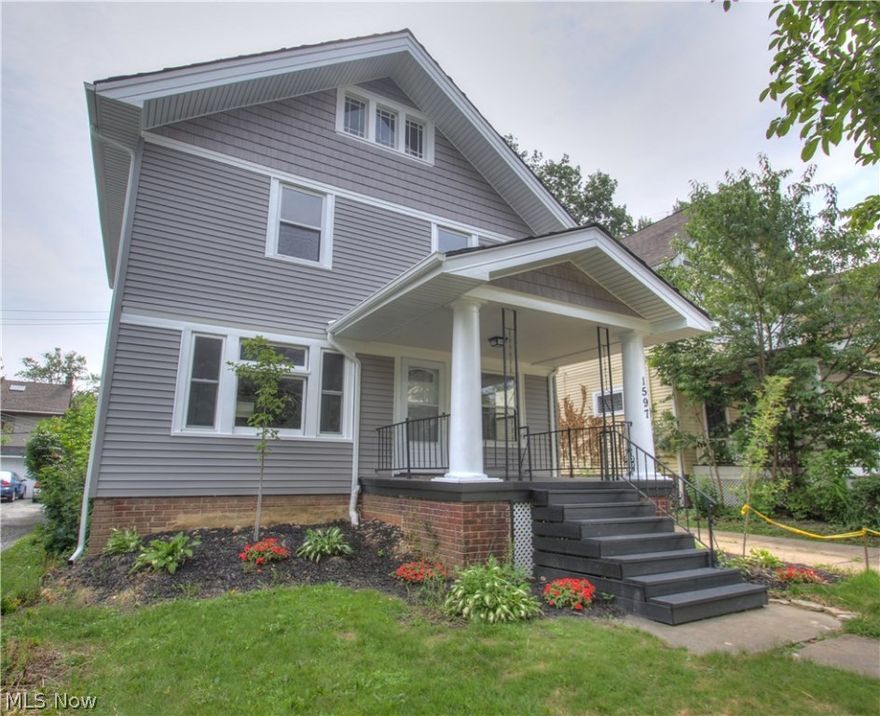 Lake Auction Services Auction (Not a Live In-Person Auction). Published List Price is the "Suggested Starting Bid" and not a "Reserve Price". No Extra Buyer's Fees. Submit Offers Now because the Seller can Sell before the Auction Date. Gorgeous completely remodeled colonial in sought after location.  The gourmet eat in kitchen has stunning new white cabinetry, stainless appliances and granite counter tops. Breakfast bar opens up to the dining room with refinished built in cabinetry and refinished oak hardwood floors which flow throughout the entire house. Three generously sized bedrooms on the second floor, with spacious remodeled full bath. Fourth floor master suite. The house has a nice four season sun room that leads to the back yard with a new concrete turn around pad. The basement has new full bath. New siding and vinyl windows. Spectacular back porch!. Basement has been water proofed from Ohio Basement Systems with a Life time warranty that transfers with owners. Come see!