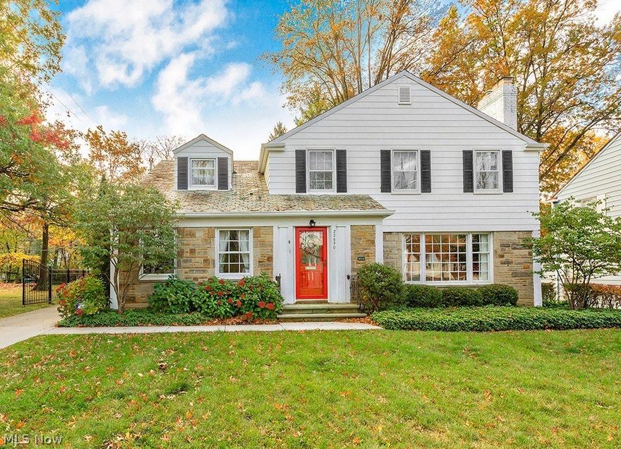 Charming colonial in Shaker Heights! The first level includes a light-filled inviting living room with gas fireplace and picture window, an office with built-ins, a large, bright eat-in kitchen with all new appliances, large formal dining room leading to a 3 season room and hardwood floors throughout. On the second floor, there are 3 huge bedrooms including a master suite with large closets and a full bath. The lower level is finished with a half bath, nicely finished recreation room with fireplace and a great entertaining space with a wet bar. Located next to a double lot, there is a fully fenced backyard and 2 car attached garage. The house also has central air and is steps from the walking path and Green Road Rapid Transit station. Minutes to 271 and a great commute to downtown, hospitals, universities and University Circle. You can also enjoy Shaker's new Van Aken District and Shaker Square!