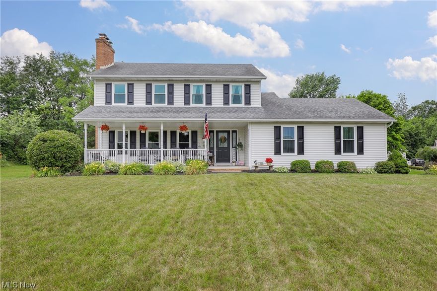 Welcome to this immaculately maintained Jackson Township home located on a corner lot, in a private cul-de-sac, and boasting 3 large bedrooms, 3 full baths and tons of storage space throughout. Entering from the large covered front porch, you will be instantly delighted to find a built-in locker/bench area in the foyer which opens to the spacious living room with tons of light pouring in through the large windows, a cozy fireplace surrounded with built-in shelves opens to the dining area. This eat-in kitchen is so BIG and feels so open!! Enjoy outdoor living/entertaining through the sliding doors to back covered deck and large concrete patio. You can even grill your steaks in the rain under the covered grill area, and the park-like view is gorgeous!!  A pantry is located just off the kitchen for extra storage and convenience. The back hallway to two-car garage features a spacious first floor laundry room and full bath. Downstairs is an Ohio State fan's delight!!! Enjoy all the games in