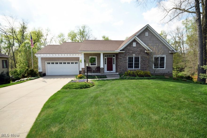 Gorgeous one of a kind custom built waterfront ranch home on the Cuyahoga River with open floor plan. Custom design to provide stunning views of the park-like backyard and river from almost every room in the house, the screened in porch or the multi-level deck. Amazing custom kitchen that you truly have to see to appreciate, breakfast nook area which leads to the screened porch and the great room. Great room features a fireplace and incredible panoramic views of the river and backyard. First floor includes 3 bedrooms one of which is the master suite complete with a large walk-in closet and master bath with dual sinks, large 2 person Jacuzzi corner tub and custom built-in shower. Laundry room is on the first floor, along with the 2nd bathroom. 4th bedroom is in the lower level with the 3rd full bathroom. Basement also includes a large finished area with a fireplace which currently being used as a rec room, office, exercise room and sitting room next to the fireplace. 2 car attached gara