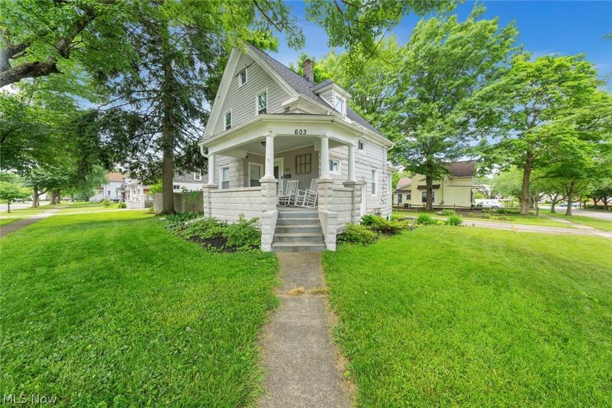 WOW! This Beautiful Century Home offers an unparalleled opportunity to own a piece of history that’s seamlessly blended with modern comfort and timeless elegance! Enjoy 3 Bedrooms, 1.5 Baths, a 2-Car Garage and a large fenced corner lot, all just minutes away from Medina’s Historic Square!! Here are just a few of the renovations completed between 2019 & 2023: *COMPLETE KITCHEN REMODEL *New Roof on Home & Garage *New Gutters, Gutter Guards & Downspouts on Home *New Main Electric Panel & Entire home brought up to code including GFCIs & addl outlets *Extensive Lead Paint Abatement Project *Insulated the Attic *New Furnace *New Fence Gate *Entire Main Sewer Drain Line & Cleanout replaced from the home to the street *Windows & Glass Block Windows *Wired smoke/carbon monoxide detectors *Bathrooms Updated & fan added in FB *Sure-vents for washing machine & under kitchen sink *Installed utility tub in the basement *All rooms painted *New light fixtures *Updated Flooring *Doors *Shiplap wall treatment! A welcoming covered front porch greets your guests, & the large fenced-in backyard is a private retreat! Upon entering the foyer, you’ll find a spacious Living Room w/cozy fireplace that’s adjacent to the Dining Room; the perfect spot for gathering & entertaining! You’ll love cooking in the COMPLETELY UPDATED KITCHEN, and the range, fridge, microwave, dishwasher, and washer/dryer are included with the house, simplifying the move-in process. A convenient Floor Laundry Room & Mudroom w/a storage cabinet is a welcome surprise!  An Updated ½ Bath on this level is adorned with a space-saving barn door. All 3 Bedrooms & an Updated Full Bath are on the 2nd level. The Basement offers plenty of room for storage & opportunities for future finishing to create additional living space. Experience the allure of a bygone era with all the modern comforts in this picturesque haven, perfectly positioned in the heart of Medina. Welcome home to a legacy of beauty and charm!