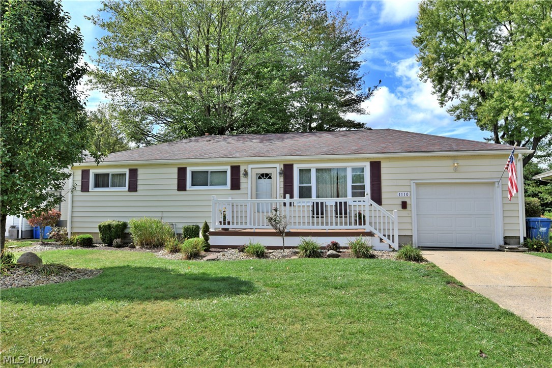 Come see for yourself why this stylish property is the one for you! An updated 3-4 bedroom ranch on a dead-end street with a finished basement, fenced-in yard, and a pool! White vinyl fencing lines the front porch as you make your way inside where an inviting living room boasts lush new carpet as natural light pours in from the front picture windows. The center opens to showcase an ample eat-in style dining room sat next to a gorgeous remodeled kitchen 2016. Dark mahogany colored cabinets compliment the stainless steel appliances and tile backslash as wood look tile flooring runs below. From there the stunning flooring runs into the nicely sized family room that provides access to the large covered patio that overlooks the great backyard. Back inside, the main hallway gives way to three spacious bedroom with bright colors and carpeted flooring. Each bedroom offers private closet space. An updated full first floor bath joins them with a tasteful vanity and tile tub surround. Downstairs,