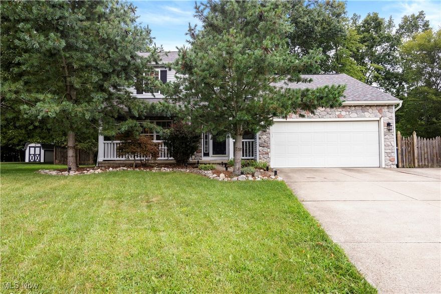 Welcome home to 6238 Oak Tree Dr. N. in Lorain! Nestled in a desirable neighborhood within the Amherst School District, this beautiful colonial is full of charm and many modern updates. Fresh paint, new carpeting, and updated fixtures throughout make it move-in ready and welcoming from the moment you step inside. The spacious kitchen offers tons of cabinet and storage space and brand-new appliances, making meal prep a breeze! The open layout flows into the family living area, complete with a cozy gas fireplace...perfect for relaxing nights or entertaining guests. Upstairs you'll find two bedrooms and the master bedroom equipped with a large walk-in closet and ensuite! With a  full basement it offers endless storage or the opportunity to finish for additional living space. Step outside to enjoy the back patio and the large fenced-in yard, ideal for pets, gatherings, and summer evenings. The yard also features Govee outdoor lighting and a storage shed. While close to shopping, highways, and everyday amenities, this home checks all the boxes! Hurry and schedule a showing today... this home won't last long!
