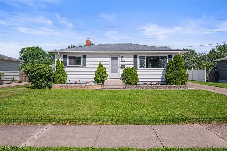 Attractive Vinyl Sided Ranch with Excellent Curb Appeal .... Very Desirable City of Brookpark Street & Location .... Full Basement .... Sparkling Clean .... Newer Kitchen with White Cabinetry, Stainless Appliances, Ceramic Tile Floor, Modern Lighting and a Welcoming Breakfast Bar .... Two Newer Full Bathrooms with Showers .... Three 1st Floor Bedrooms Complimented by a Lower Level Office and 19' Rec Room .... A Bright Basement Utility Room with Clothes Washer & Dryer Included .... Glass Block Basement Windows .... Newer Vinyl Windows .... Newer Doors .... Expensive Dimensional Shingle Roof .... Central AC ..... Updated Electrical .... Inviting Patio with Privacy Fence .... Large Two Car Garage with Auto Opener .... Concrete Driveway .... Very Special !