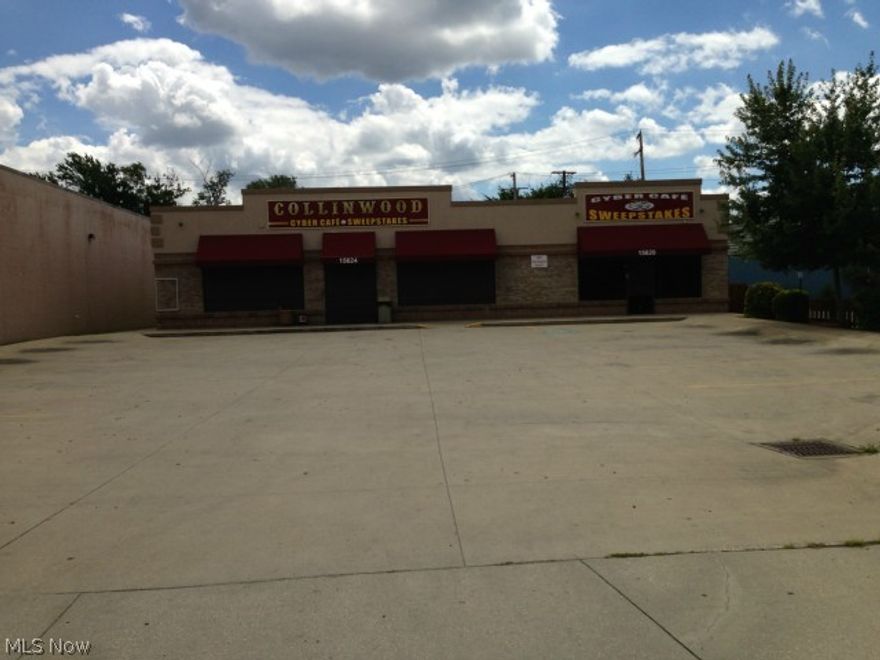 Excellent retail opportunity a short walk from Euclid Beach Park and on public transportation corridor. 5,300 SF, with possible subdivision into 3,800 and 1,500 SF spaces. Brick bldg. in good condition, ideal for franchises, professional services, or other businesses. Owner may consider tenant improvement allowance if multi-year lease (desires 2-10 yr. lease). Good signage in front, and in high traffic area with Walgreens and retail plaza across the street. Adequate parking and suitable for a wide variety of businesses. Also has small kitchen area, restrooms, and security features. Previous tenants have included a Dollar Store, cash advance, and internet café.  NNN, Negotiable $8-$10/SF range, depending on space and term