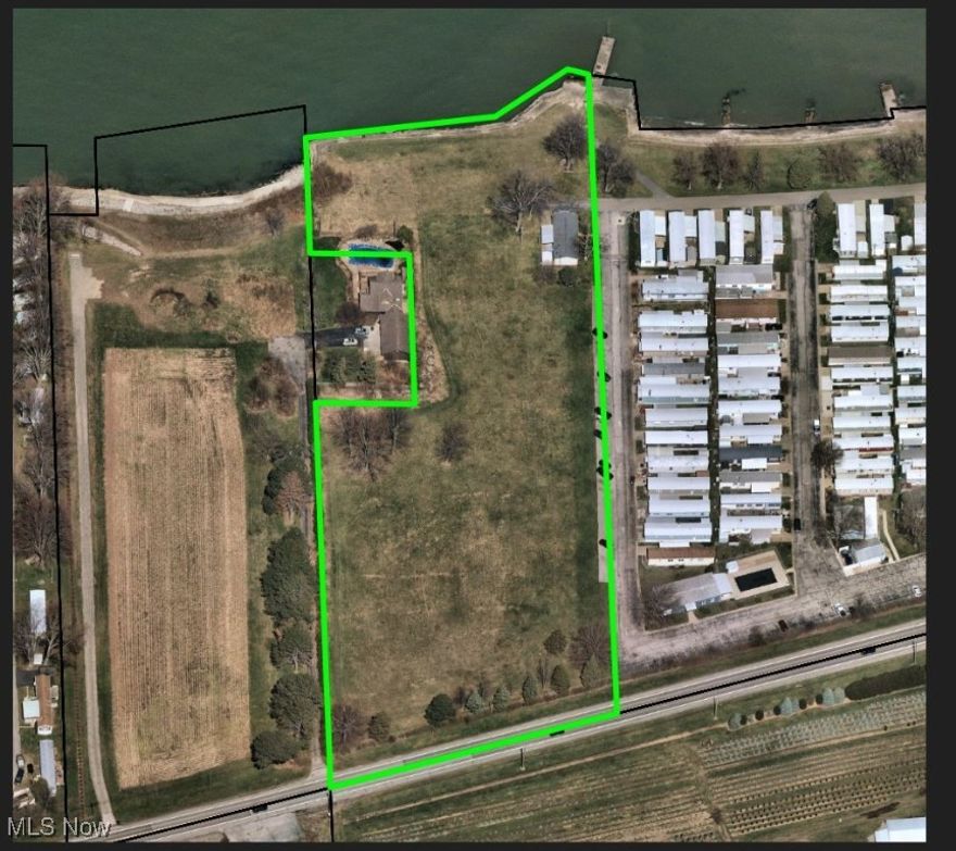 The lake front property consists of approximately 4.1 acres with a 286 foot frontage on Lake Erie and a depth of 830-850 foot of depth.  The land is perfect for development, please call  the listing agent with questions.