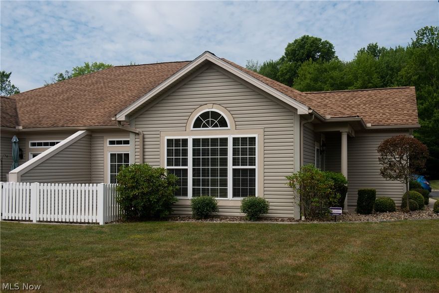 Welcome home! This lovely and inviting ranch condominium features 3 Bedrooms and/or 2 Bedrooms and an office with 2.5 Baths. Located on the circle of the cul-de-sac overlooking the gazebo, it boasts 9' ceilings and an open floor plan. The large living room with vaulted ceiling opens to the dining area with sliding glass door to the enclosed private patio – perfect for dining al fresco! The kitchen features cherry cabinets and all stainless steel appliances. Master bath includes a vanity top, roll in shower and soaking tub. Tons of storage and windows throughout for natural light. Oversized 2 car garage includes areas for storage both in front of the parking spaces and in the attic. Home includes access to a clubhouse with meeting room rental availability. Hunters Woods is a gated, friendly community. Condo was lovingly cared for by original owners and is ready for new occupants to enjoy calling it home.