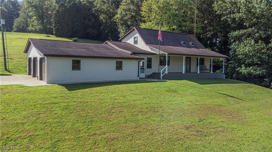 Move-in ready 3-bedroom, 2-bath home in Tri-Valley Schools on 3.13 acres with a 3-car attached garage! Featuring quality Amish finishes throughout, this home blends exceptional craftsmanship with modern comfort. The main floor offers first-floor laundry, two bedrooms, and a full bath. Upstairs, enjoy a loft, second full bath, and a private third bedroom—perfect for guests or a home office. New furnace in 2024. Relax on the covered front porch or take advantage of the oversized garage for storage and parking. Just 13 miles to Newark, 35 to New Albany, and 53 to Columbus—quiet country living with city convenience!