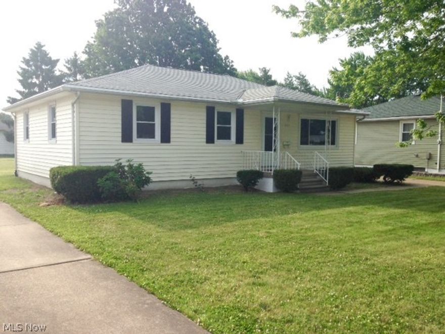 Home beautifully remodeled and has had Home inspection with all items no matter how small fixed. Walk into living room from front porch onto newer carpet and very tastefully painted throughout with Light, neutral and modern colors. Home has wood floors everywhere except the kitchen, dining room and bath which all have the same ceramic tile. In the kitchen, notice on modern white cabinets and newer counter tops, medium brown ceramic tile which make the kitchen pop! Newer appliances which were just installed about a month ago and the windows are all newer and have alarms and tint. Master bedroom and 2 additional bedrooms freshly painted and newer carpet. Full Bath remodeled to include ceramic tile, tub and toilet. Home has security system and also whole house attic fan plus central air. All lighting fixtures and fans are newer plus a full basement, painted and just waiting for your final touches. Basement has a shower surround with toilet and sink. Outside enjoy the large backyard and 1.