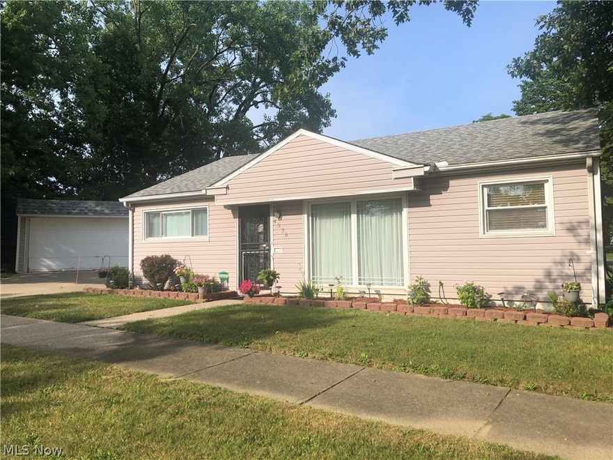 Lovely and well maintained ranch has three bedrooms, dining area, kitchen, bath and laundry room, all conveniently situated on one floor.  Central air, spacious yard nicely landscaped and two car garage.  This vinyl sided property is turnkey and ready to live in.  Pride of ownership!