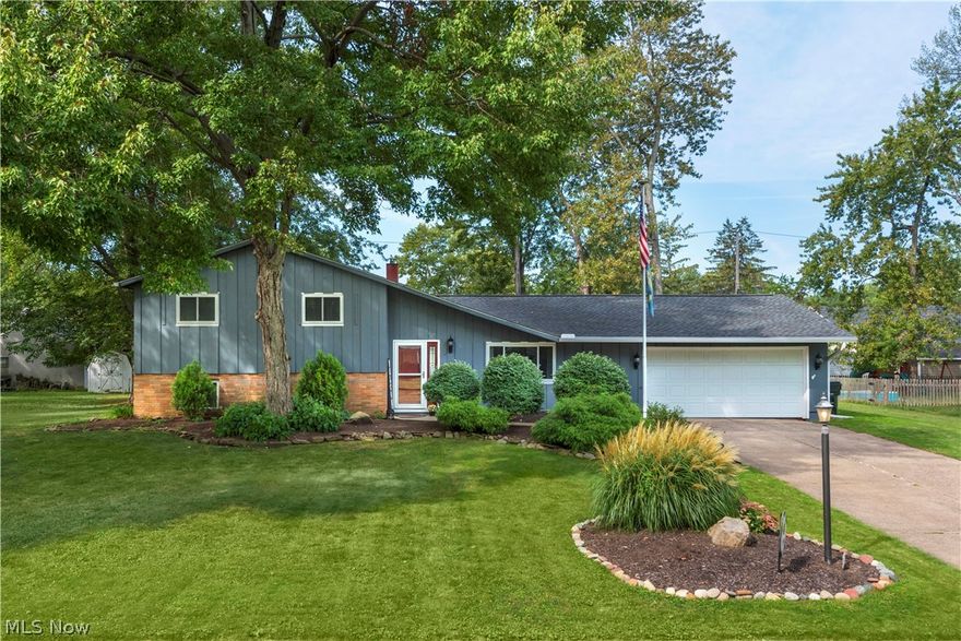 Set in desirable Avon Lake, this meticulously maintained abode beckons you home. Notice the curb appeal for days as you drive down Cherry Lane. Upon entry be greeted by the open main level beaming with natural light living room with fireplace and picture window. Flow right into the well appointed eat-in kitchen that beams with natural light. Kitchen is a chef's delight with abundant wood cabinetry, gracious counter space, new SS appliances, and architectural intrigue. Half bath conveniently located off the kitchen. Up the stairs you will find 3 spacious bedrooms and a gracious full bath. Master bed provides a zen vibe thru the vaulted ceilings and window layout. Finished lower level offers endless possibilities from rec room to master bedroom. Barn door really makes this space pop! Flex space currently used as home gym and laundry room round off the interior of this home. Enjoy the outdoors on the gorgeous patio with pavers and pit! Additional storage located in oversized outdoor shed