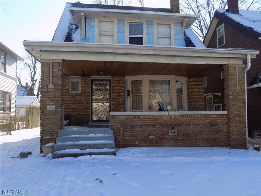 Classic Cleveland Heights front porch colonial has 3 bedrooms, spacious living with fireplace and formal dining room.  Bring your imagination. Home needs repairs but has great potential. Great location, within walking distance to parks, schools, shopping and much more. Buyer to pay for and order city point of sale and to assume all violations and escrow.  Home does need work and sold as a short sale.