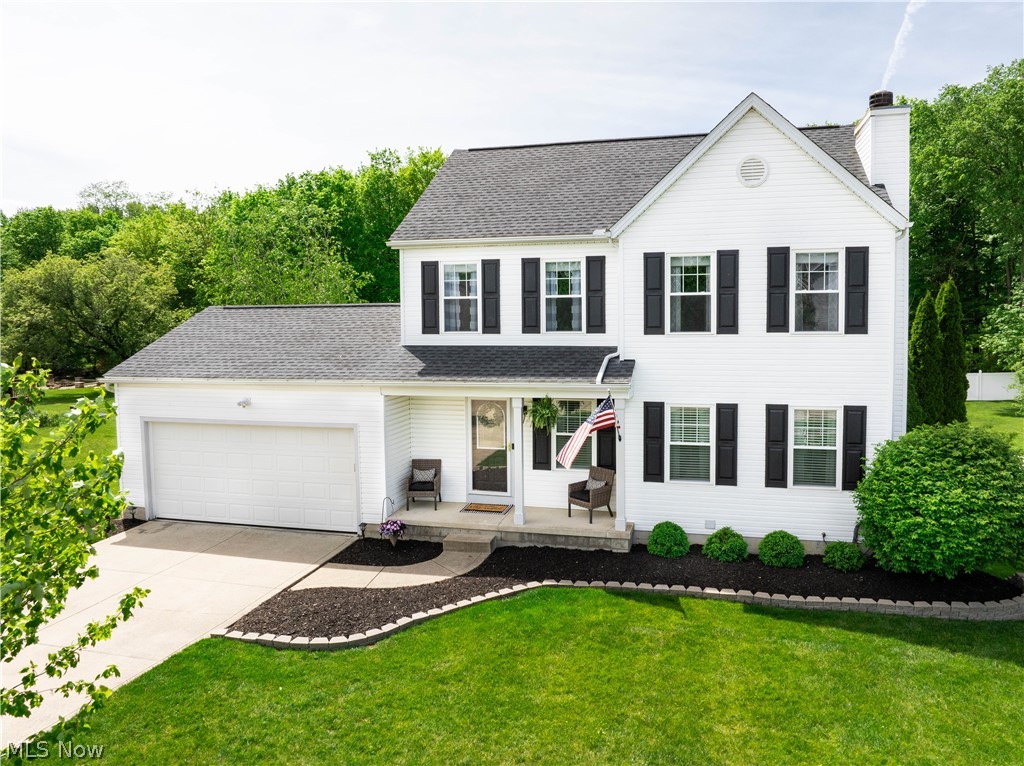 Welcome home to this beautiful 3-bedroom colonial situated on a fabulous lot in the sought-after subdivision of Hunters Run in Chippewa Lake. Enjoy gorgeous park views and the newer patio and deck overlooking the oversized backyard. The large eat-in kitchen features newer granite top counters, stainless steel appliances, and a sliding door leading to the deck and the yard. The warm and inviting living room showcases a gas fireplace and a mantle perfect for personal touches. The finished lower level offers a 4th bedroom or office area and recreation room. The oversized windows in the lower level provide plenty of natural light and the additional 1/2 bath is a bonus! The owner’s suite features vaulted ceilings, a full bathroom with a garden tub, and a walk-in shower. Two additional spacious bedrooms and a full bathroom finish off the upper level. First floor laundry room, plenty of storage space, a 2-car garage, a shed, a play set, a fire pit, and a garden area in the backyard! The home is minutes away from many amenities including schools, restaurants, biking, and hiking trails!