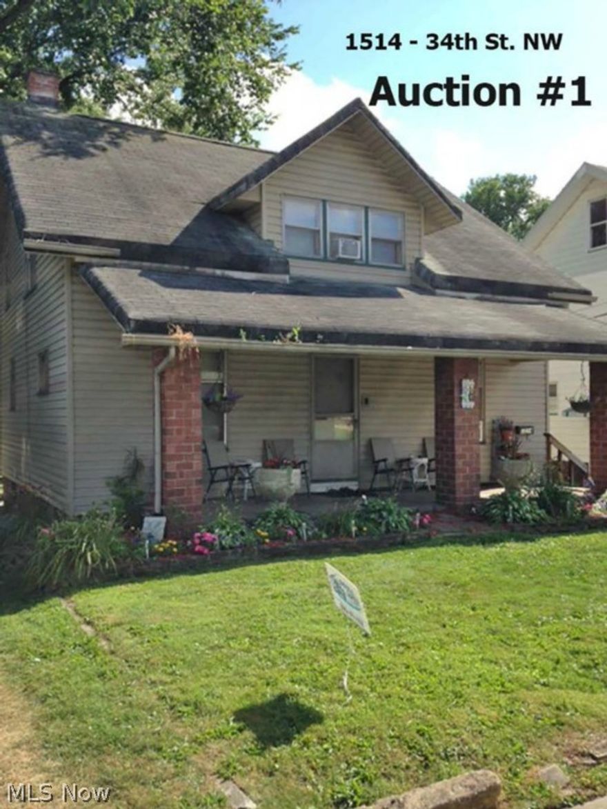 Absolute Auction, these three homes will sell to the highest bidders on site location:TUESDAY – SEPTEMBER 15, 2015 – 5:30PM
Three Homes
Northwest Canton Area
AUCTION #1: 5:30PM: 1514 - 34th ST. N.W., CANTON, OH 44709. 
This home features four bedrooms and one bath, gas furnace and one car attached garage. Lot size is 45' x 160'. Current taxes $1,194 per year. Currently rented $725 per month. This home will be open for inspections at 4:30PM auction day.
TERMS ON REAL ESTATE: 20% down auction day, balance due at closing. A 10% Buyer’s premium will be added to the highest bid to establish the purchase price.  Any desired inspections must be made prior to bidding. All information contained herein was derived from sources believed to be correct. Information is believed to be accurate but not guaranteed.