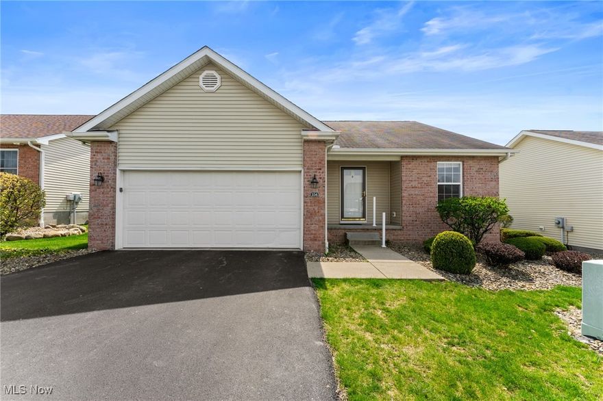 Welcome to this beautifully maintained 2-bedroom, 2 full bath single-story villa that offers the perfect blend of privacy and convenience. Tucked away in a peaceful setting yet just minutes from shopping, dining and everyday essentials, this home has it all. Enjoy easy living with an open floor plan featuring a spacious living area, first floor laundry, and a well appointed eat in kitchen. The primary suite includes a full bath and generous closet space, while the second bedroom is ideal for guests or a home office. Step outside to a private rear patio-perfect for morning coffee or relaxing evenings. Additional highlights include a full basement offering abundant storage or potential future living space, and a 2-car attached garage for added convenience. Whether you're downsizing or looking for low maintenance living, this ranch villa is a must see!