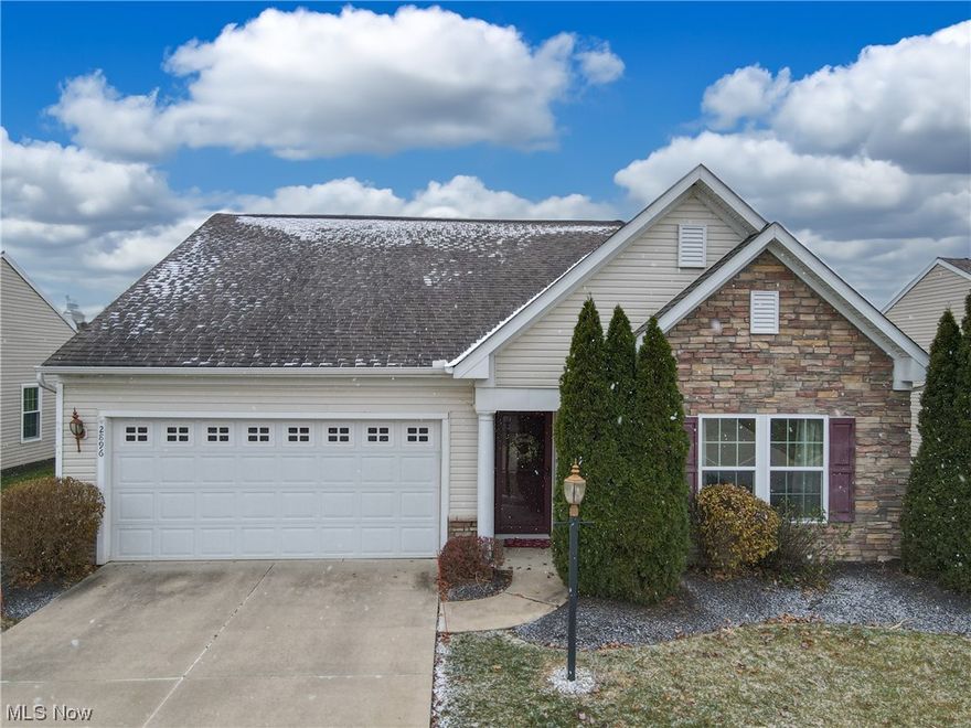 Welcome to this gorgeous ranch cluster home overlooking the Shale Creek Golf Course. You'll find 2 good sized bedrooms with a shared full bathroom at the front of the home. The primary bedroom has a very spacious closet and en suite bathroom! The large living room features a gas fireplace and is attached to the dining area off of the kitchen. Wind down for the evening on your private stamped concrete patio overlooking the greens. Need space for your cars and toys - look no further than the 2 car attached garage. This home offers maintenance free living with pool access! Updates include: paint ('23), H2O tank ('20), flooring throughout ('19), shower doors ('19), and more.