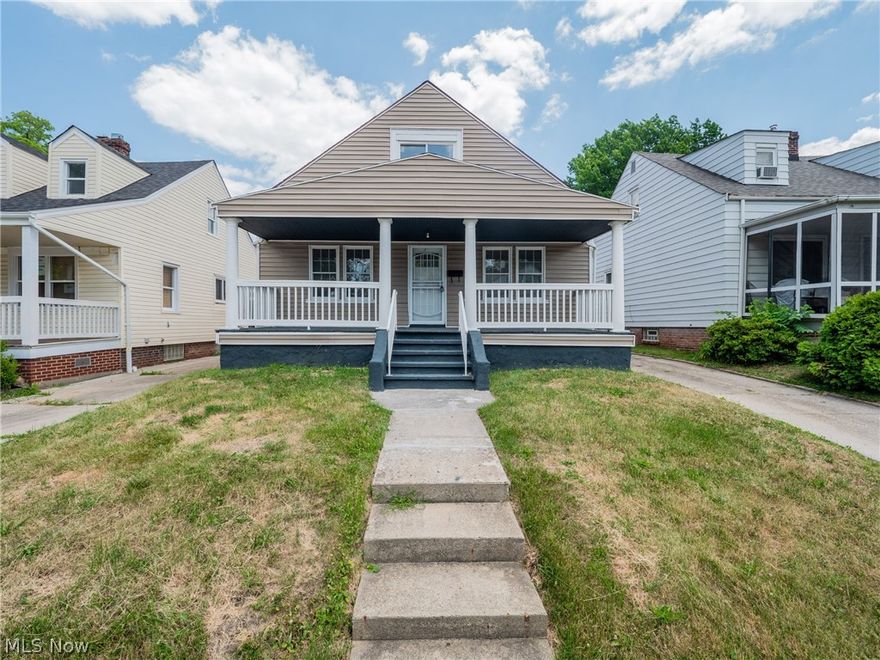 Welcome home to this newly updated Cleveland Heights Bungalow. The exterior features a lovely front porch and newer windows. Inside you will find must have modern updates, such as updated kitchen and baths, paint, flooring, lighting, hardware and more!  As you enter the front door you will notice the open floor plan with beautiful natural hardwood flooring. The living room features a beautifully painted wood burning fireplace. Continue to the dining room with new lighting and built in shelving. The dining room leads to a recently renovated kitchen with chic white subway tile backsplash, brand new cabinets, black hardware and quartz countertops. Two bedrooms and an updated full bath complete the first floor. Upstairs you will find a huge master bedroom with recess lighting. You will be blown away by the new master bathroom which includes a walk in closet. The lower level features a full size unfinished basement. Don't wait call today to schedule your showing.