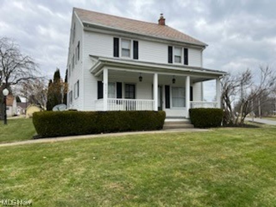 Very nice Colonial on the edge of town with a beautiful park-like setting.  The property goes to the creek in the back.  Beautiful kitchen with a nice mix of old and new cabinets, large island and lots of light.  There is a huge dining room. The dining room and kitchen both walk out to the impressive front porch.  A large living room, laundry room and full bath complete the downstairs.  The second floor has 3 nice sized bedrooms.  The smaller of the three has an additional room which could be used for a sitting area/ office or hobby area.  There is also a full bath on this floor.  There is also a large closet at the top of the stairs.  The attic is very large and has lots of potential for additional living space. This is a lovely property!  Don't wait too long!  Seller is offering a generous allowance for flooring!  Don't miss out!
